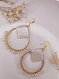 Luna Pearl Halo Earrings Gold