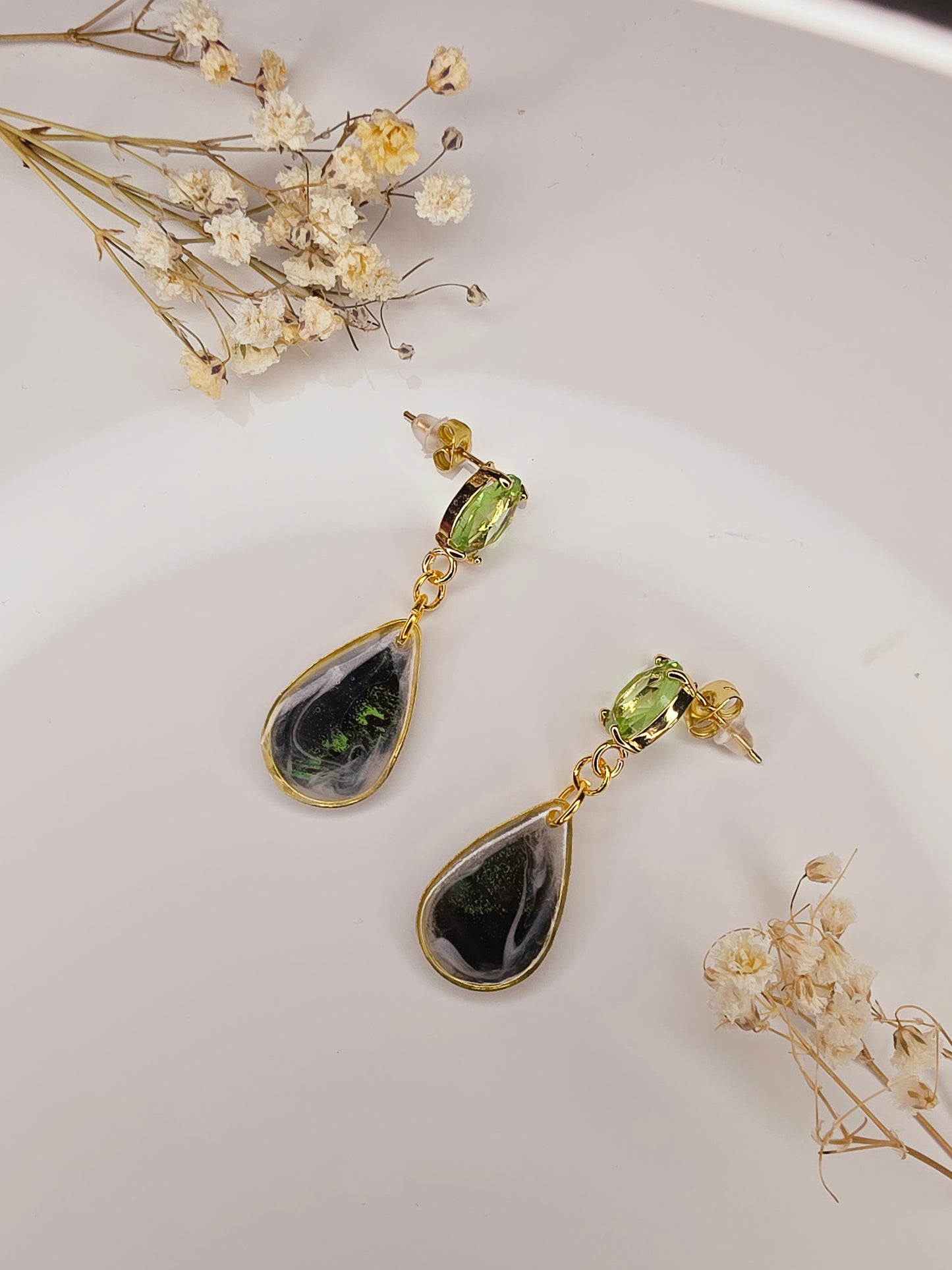 Emerald Butterfly Wing Earrings