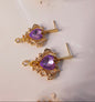 Heart Heirloom Earrings Amethyst