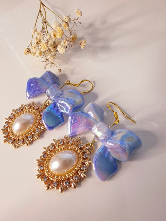 Celestial Pearl Bow Earrings