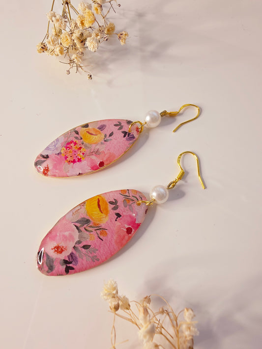 Rosé Garden Fabric Earrings