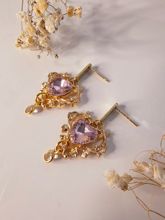 Blush Romance Heart Earrings