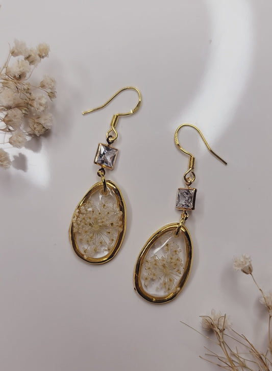 Golden Dainty Bloom Drop Earrings