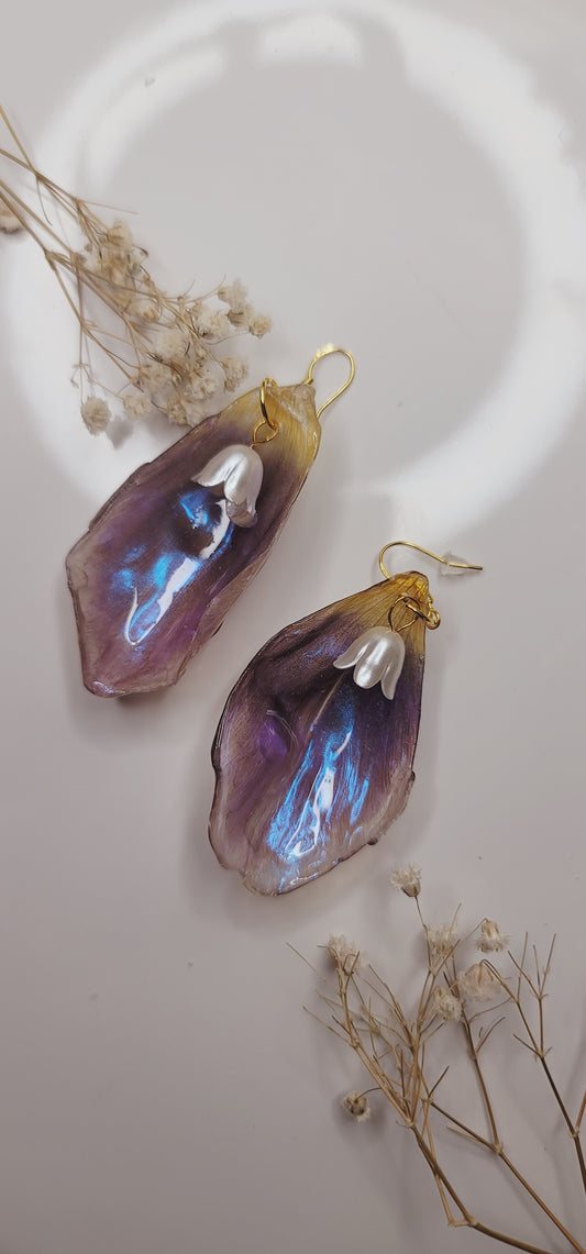Iridescent Petal Fairy Drop Earrings