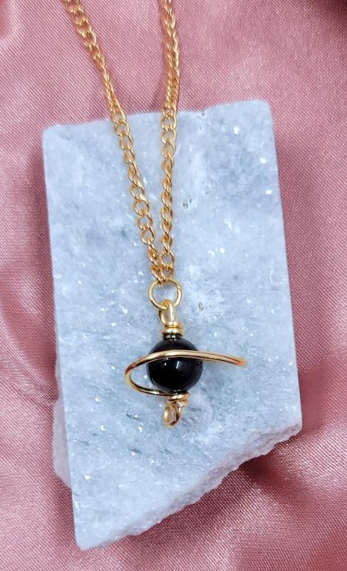 Tourmaline Saturn Necklace