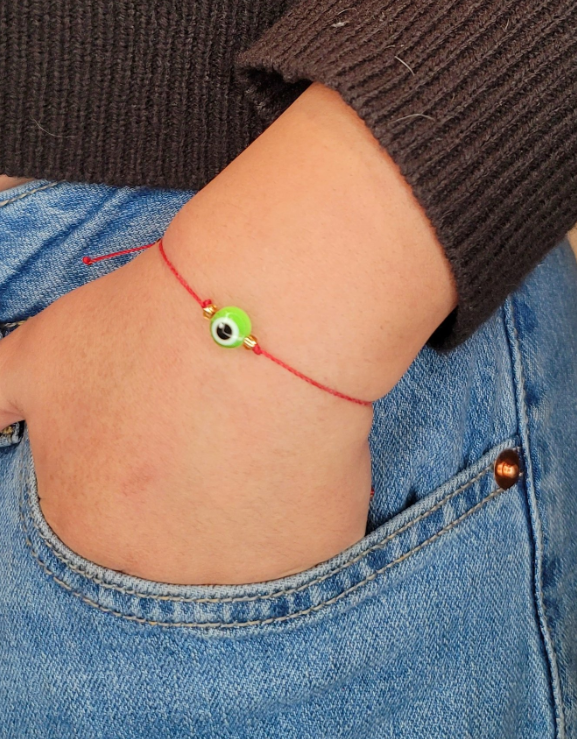 Green Simple Evil Eye Bracelet