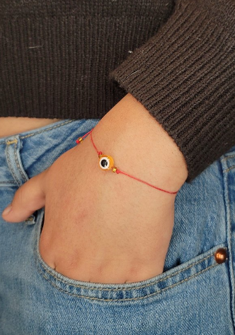 Orange Simple Evil Eye Bracelet