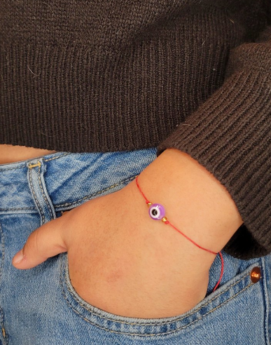 Purple Simple Evil Eye Bracelet