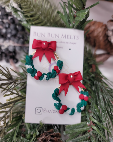 Wreath Christmas Earrings